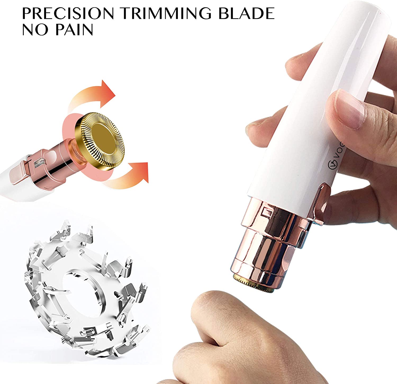 VG VOGCREST Eyebrow Facial Trimmer: 2 in1 Rechargeable Facial Hair Removal and Eyebrow Shaver - Image 4
