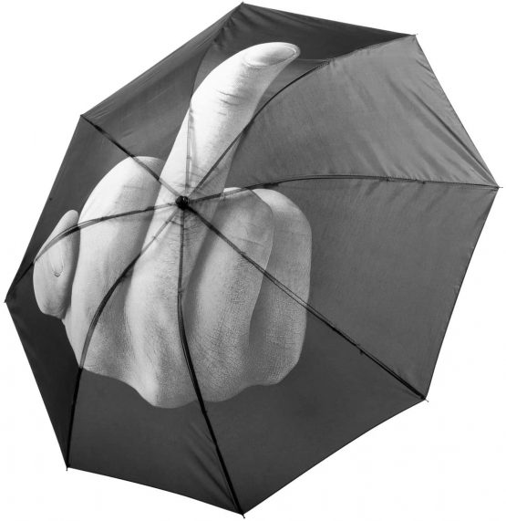 Umbrella with middle finger print - Stinky finger pocket umbrella 100cm - The Original!