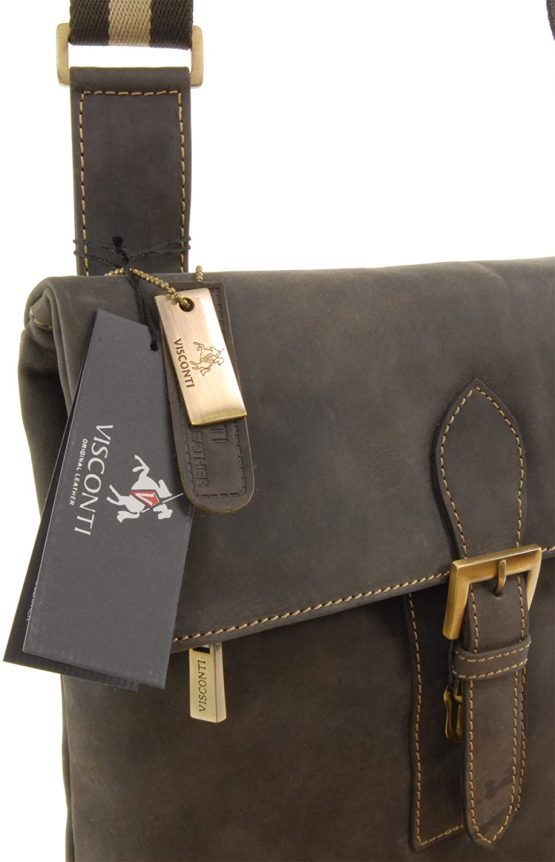 VISCONTI - Slim Messenger Bag A5 - Hunter Leather -Flap Over Cross Body Shoulder Bag - 16058 - Oil Brown - Image 4