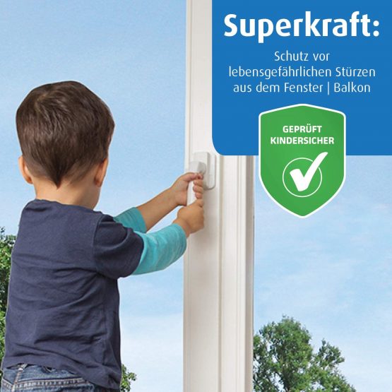 REER Children's Safety Catch Lock for Balcony Doors/Windows, White - Image 2