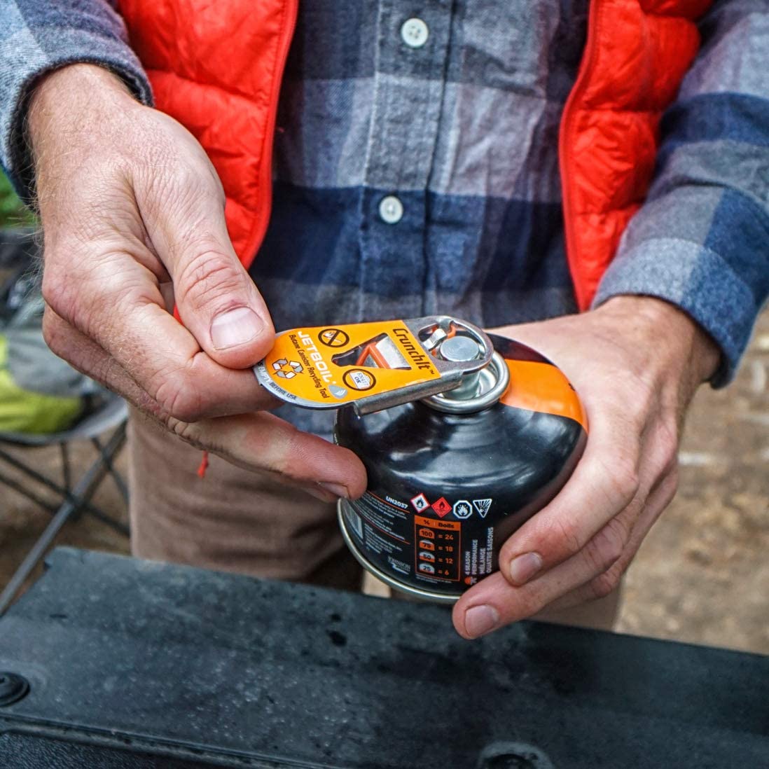 Jetboil Crunchit - Gas cannister recycling accessory, Orange - Image 3