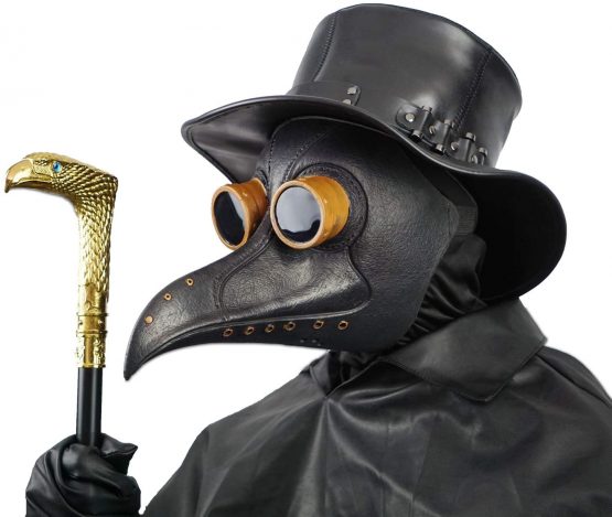 Creepy Party Plague Doctor Mask Black Rivet Long Nose Bird Beak Steampunk Masks Costume Props for Masquerade Halloween Party Carnival Cosplay
