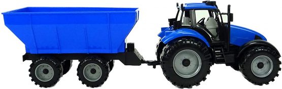 Toyland® Farm Tractor With Trailer In Pink, Red Or Blue (BLUE) - Image 2