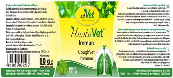 cdVet Natural Products CoughVet Immune 80 g - respiratory tract supportive bronchial herbs - promotes immune defense - vitamins - feeding-related support for cardiovascular system - - Image 2