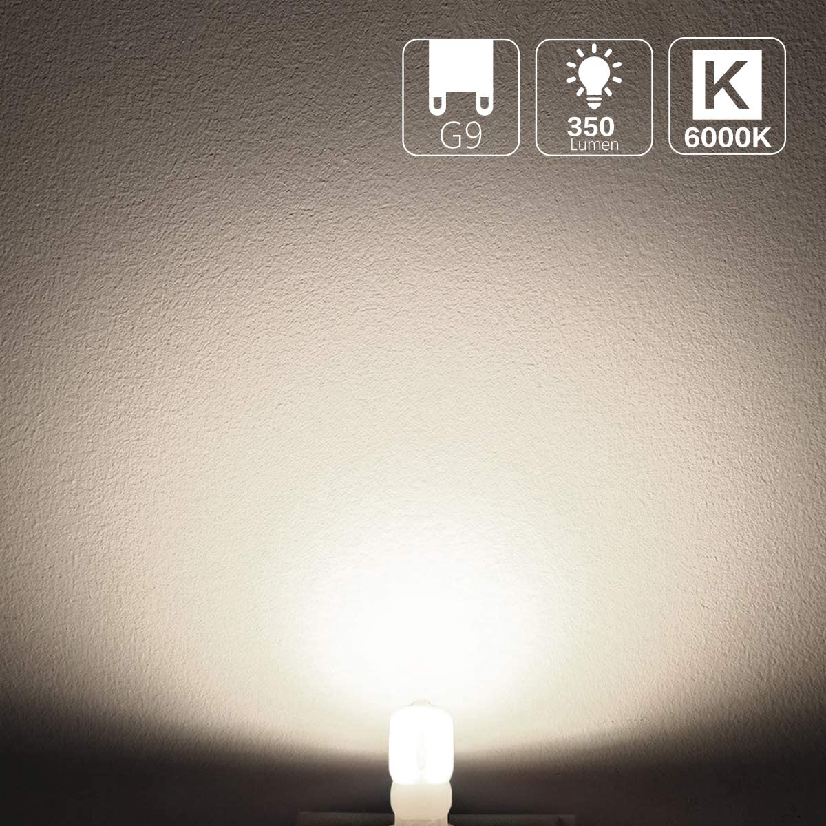 WOWLED G9 LED Light Bulb, 3W (30W Equivalent), Non-Dimmable, Cool White, Pack of 10, 220 Lumen, 6000 Kelvin, 220-240V - Image 4