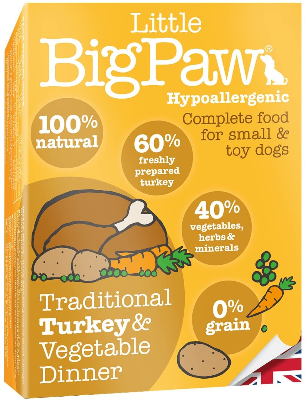 Little Big Paw Dog Small Breed Traditional Turkey & Veg Dinner Tray, 7