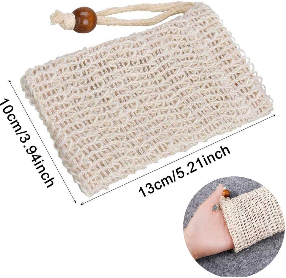 Sisal Soap Bag (5-Pack) Ideal for Body Scrub Save Soaps - Image 2