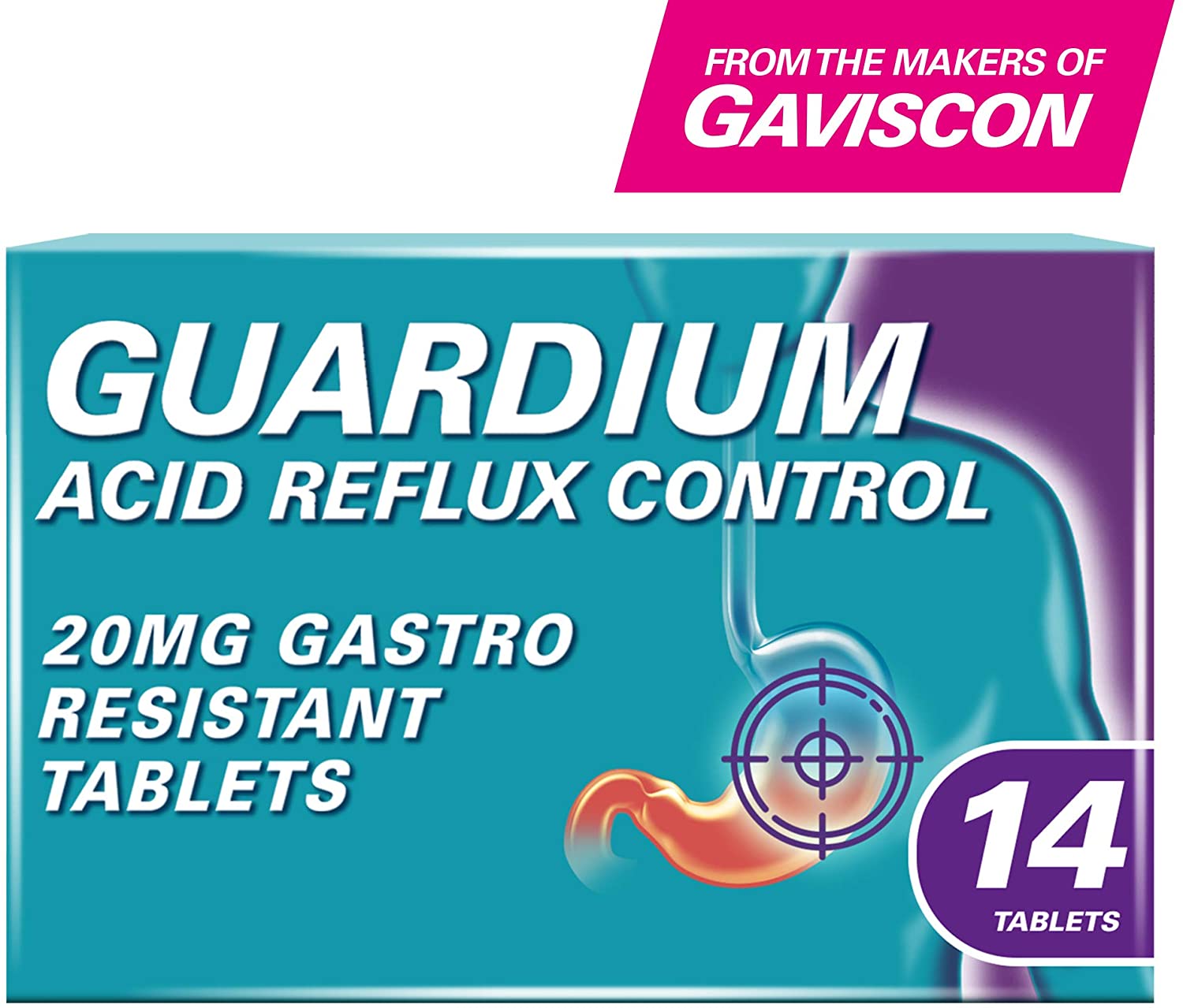 Guardium Esomeprazole Acid Reflux Tablets, 14 Pack, Indigestion & Heartburn Relief, 24-Hour GERD/GORD Protection - Image 2