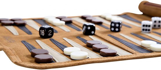 Jaques of London Backgammon Set | Luxury Backgammon Set | Travel Roll Up Backgammon Game with Traditional Tan Design | Genuine Leather Backgammon Set | Since 1795 - Image 4
