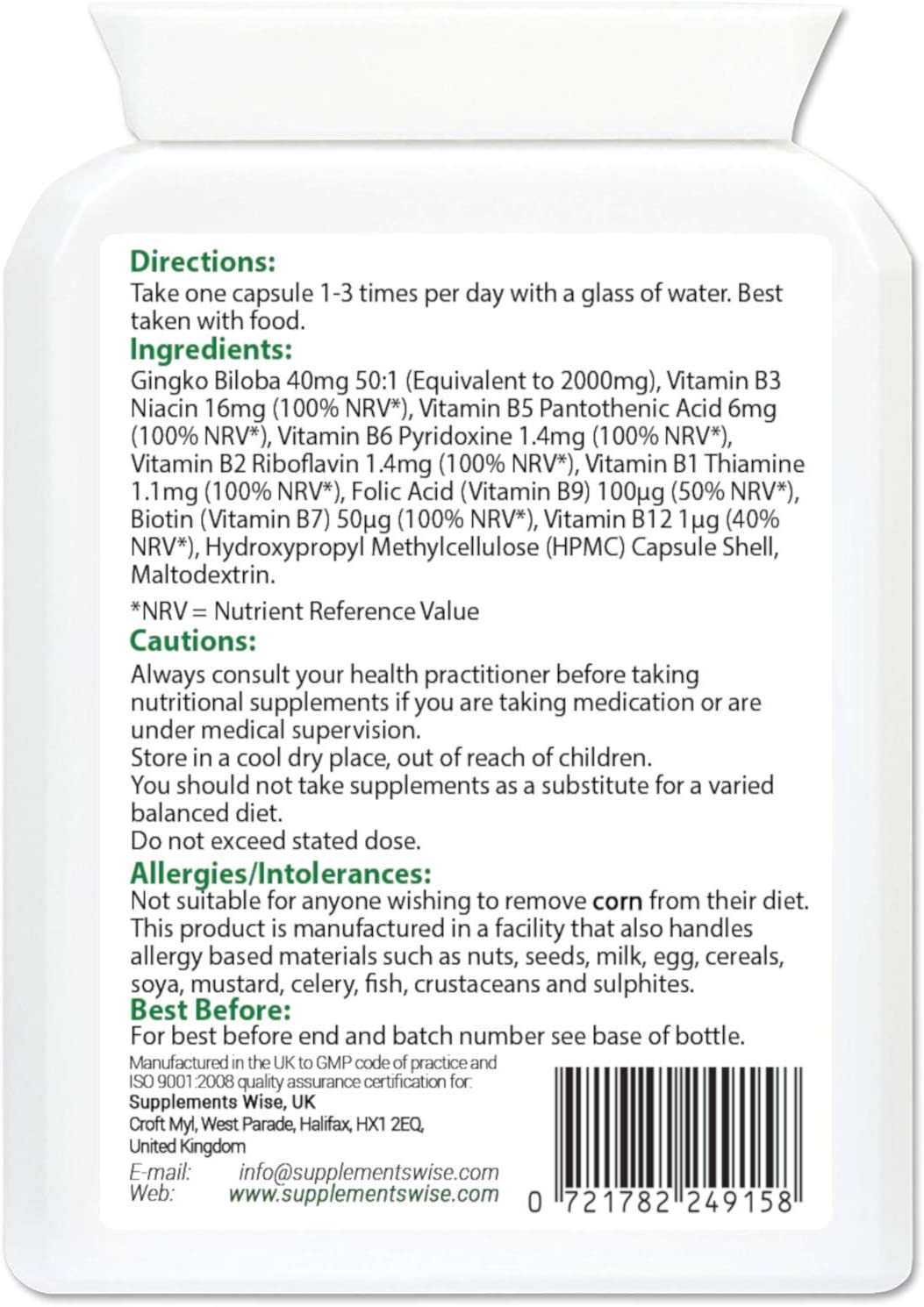 Ginkgo Biloba Capsules 90 x 2000mg, Dizziness and Vertigo Treatment, Focus Tablets, Concentration Pills for Brain Memory - Image 3