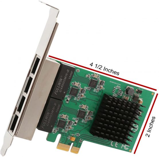 IO Crest Syba 4 Port (Quad) Gigabit Ethernet PCI Express 2.1 PCI-E x1 Network Adapter Card (NIC) 10/100/1000 Mbps Card with Realtek RTL 8111 Chipset - Image 2