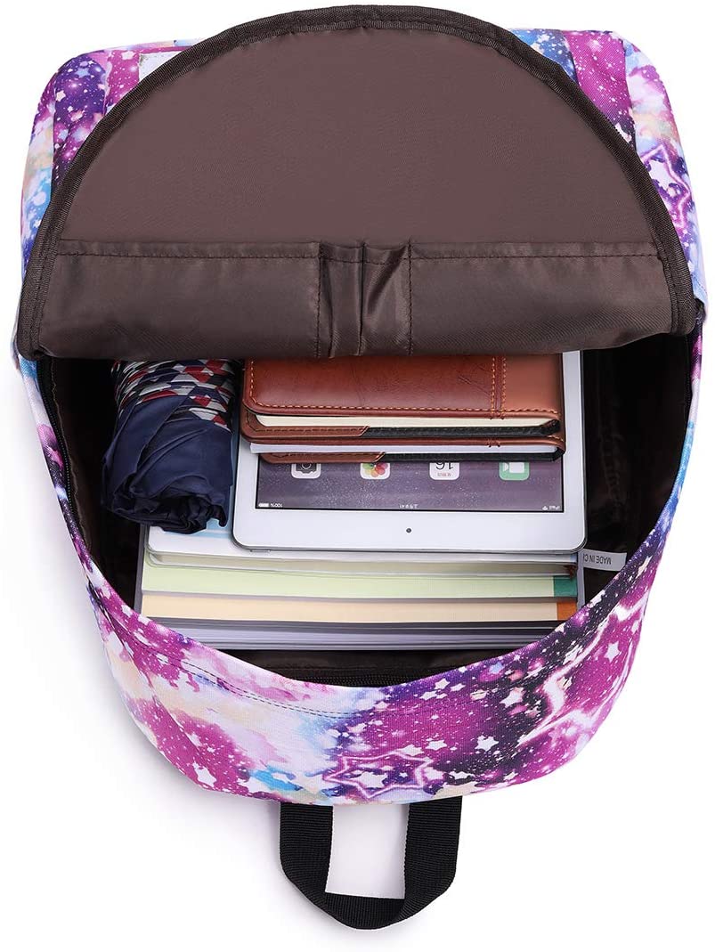 LCNC School Backpack for Girls Boys Water Resistant Durable Casual Basic for Students Kids E-Star Galaxy, Taille unique - Image 3