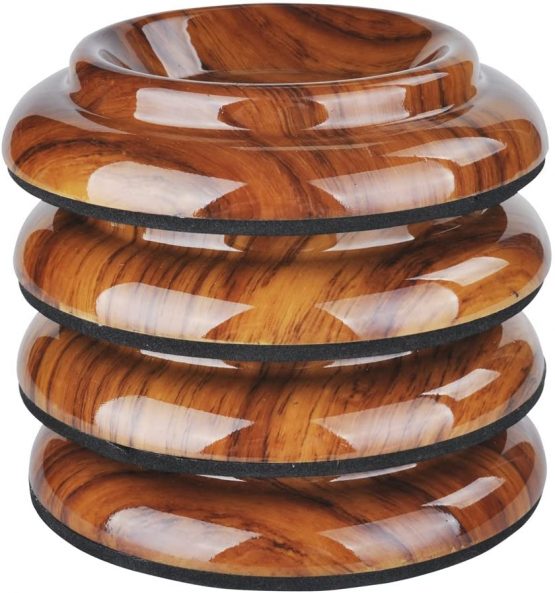 Set of 4, Upright Piano Pad Mats ABS Plastic Piano Caster Cups Gripper, 300kg Load Bearing Sturdy Durable, Rose Wood Grain - Image 3