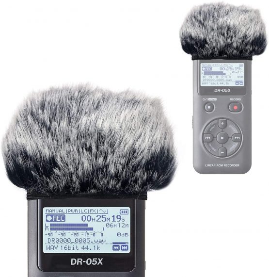 DR05X Windscreen Muff for Tascam DR-05X DR-05 Portable Recorders, DR05X Mic Windshield Windscreen Artificial Fur Wind Screen by YOUSHARES