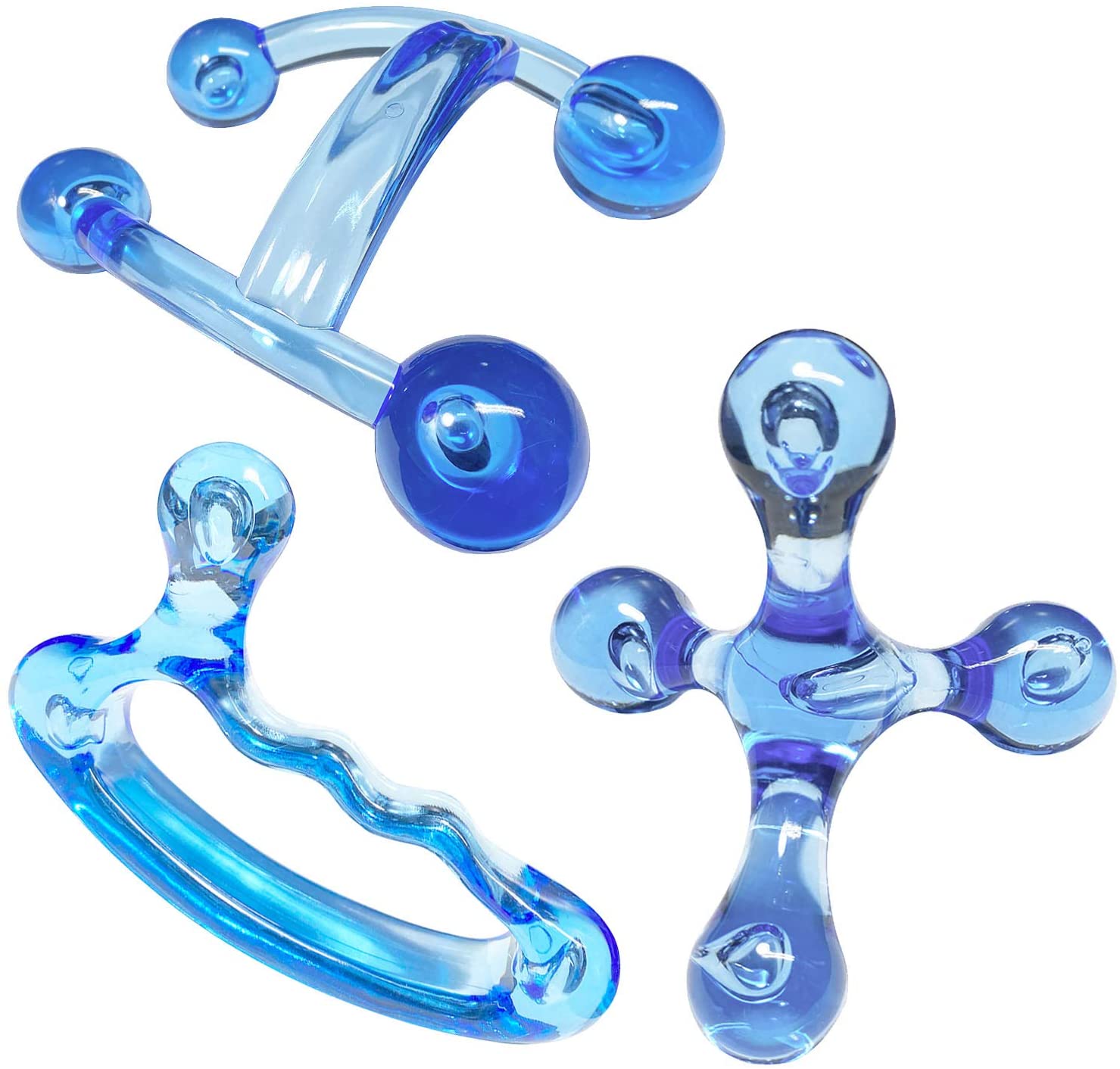 ResultSport Handy Portable Massager Tool Set : 4 Point, Double and Thumb Up (Full Sets). Hand, Back, Neck
