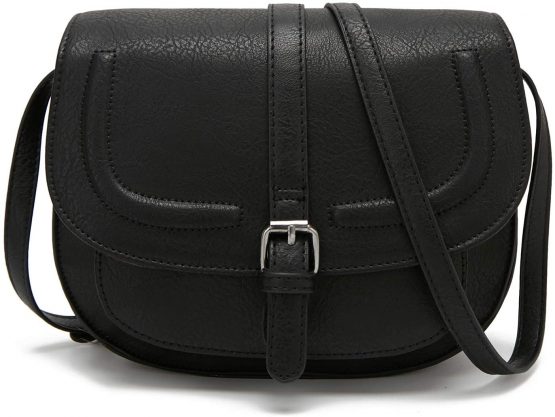 DCCN Women's Crossbody Bags Saddle Purse Satchel Bag Tote Shoulder Handbags Black