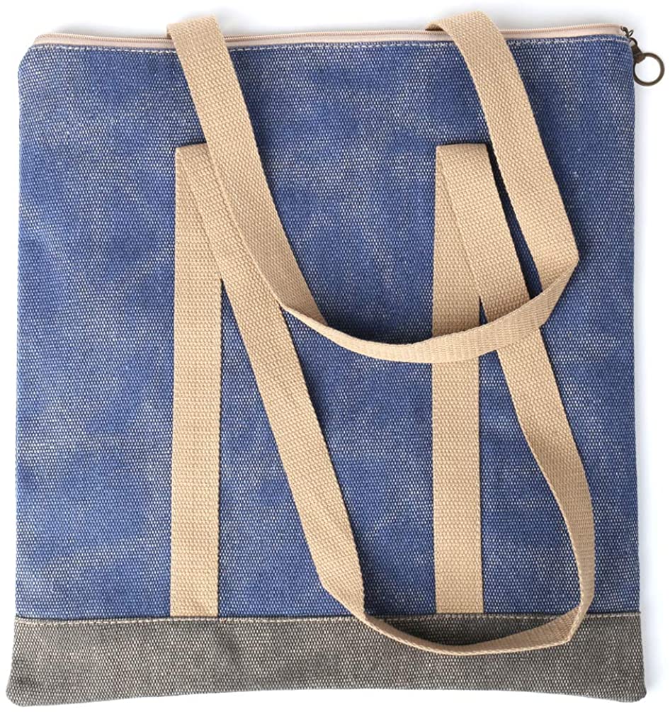 Flwydran Women Handbag Shopping Tote with Zipper Crossbody Unisex Work School Imitation linen Canvas Reusable Grocery Tote Bags - Image 3