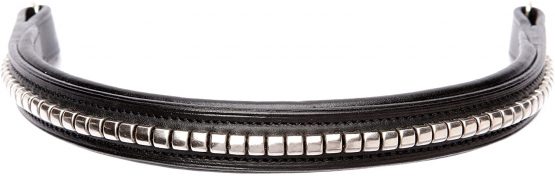 Cwell Equine Browband Silver Clincher hand made Black/Brown (COB 15", BROWN)