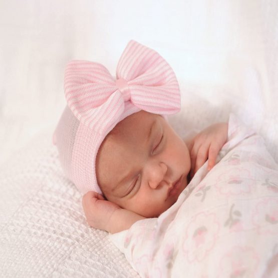 SunTrader Newborn Baby Girls Infant Toddler Hospital Beanie Bow-Knots Hat Knit Cap - Image 4