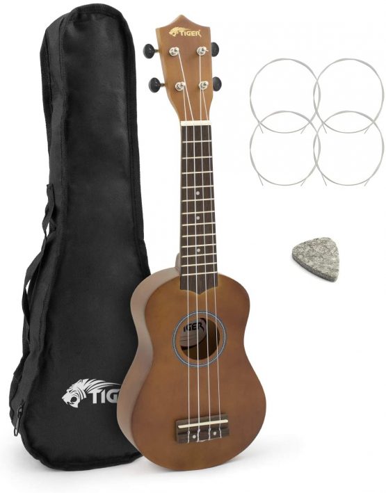 TIGER UKE12-NT | Beginners Soprano Ukulele | with Bag | Natural