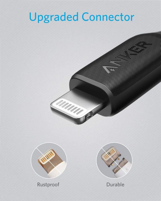 Anker PowerLine III Lightning Cable iPhone Charger Cord MFi Certified for iPhone X, Xs, Xr, Xs Max, 8, 8 Plus, 7, 7 Plus, 6, 6 Plus and More, Ultra Durable (1.8m, Black) - Image 4