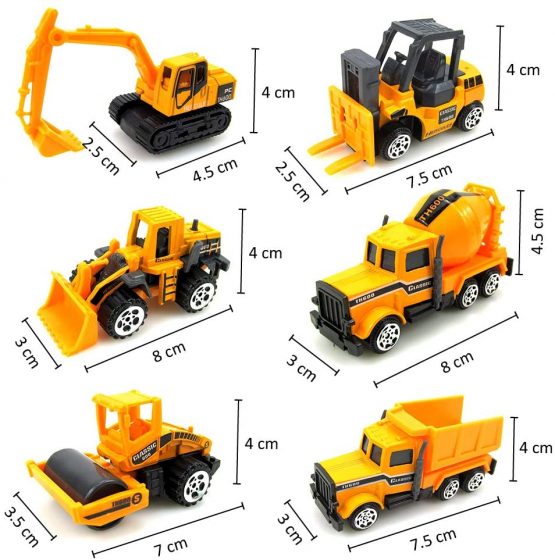 Sunarrive Construction Vehicles Toys - Mini Digger Cake Toppers - Dumper Bulldozer Dump Truck - Small Toy Car Set for Kids Children Boys Girls - Gifts Presents for Age 3 4 5 6 Year Olds - Image 2