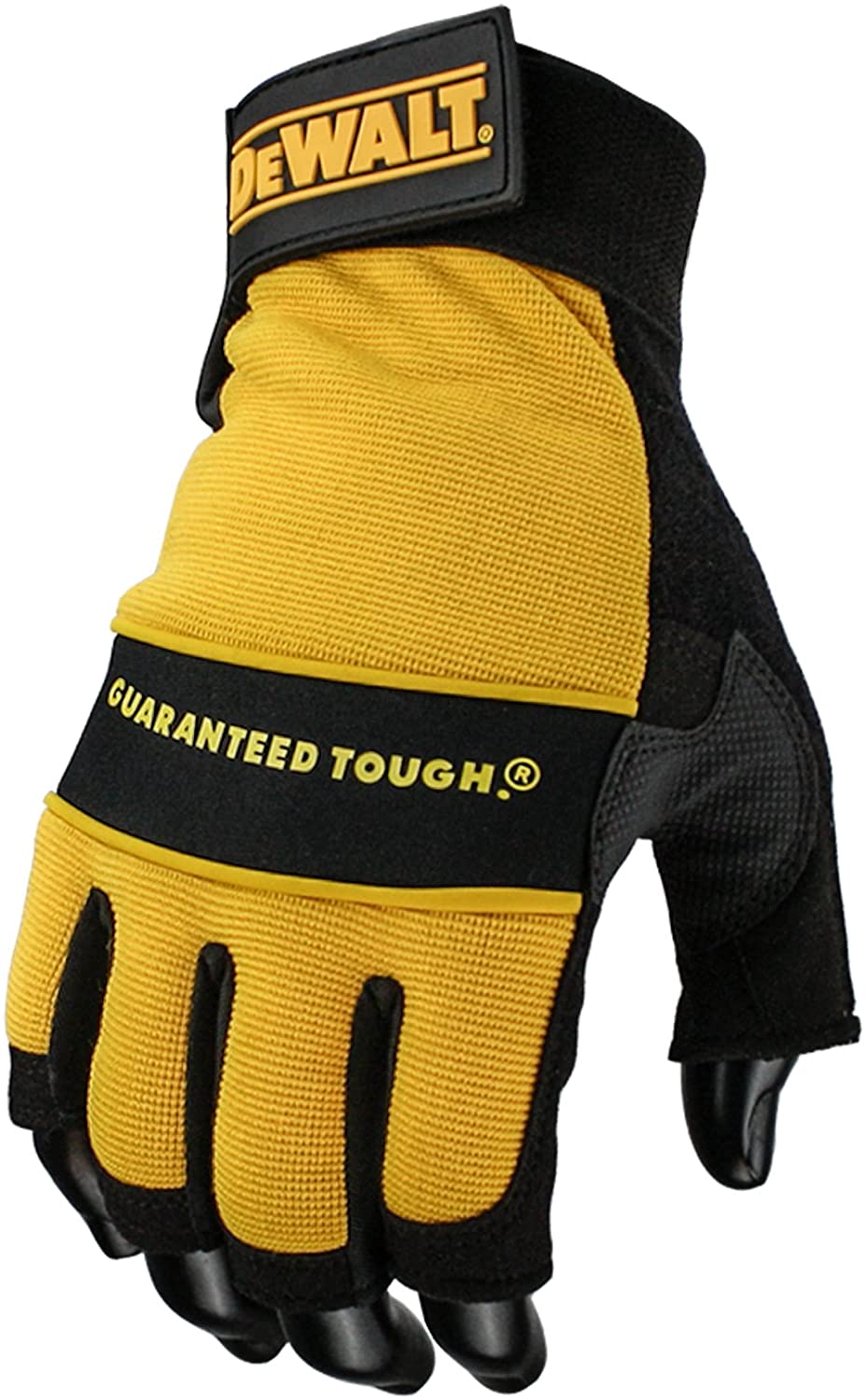 Dewalt DPG23 Synthetic Padded Leather Palm Gloves, Large, 9 Size, , Black/Yellow, 2 Count (Pack of 1) L9