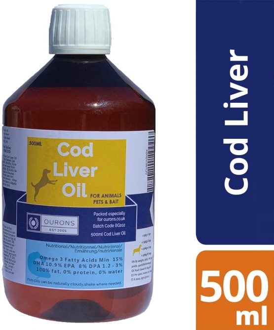 Pure Cod Liver Oil Liquid for Dogs - 500ml