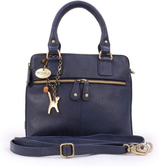 Catwalk Collection Handbags - Vintage Leather Handbag - Shoulder Bag/Cross Body Bag - Includes Shoulder Strap - Fits Kindle Fire - VICKY