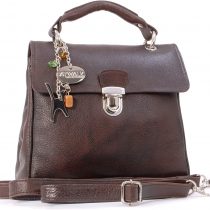 Catwalk Collection Handbags - Women's Vintage Leather Top Handle Bag with Detachable Shoulder Strap - PANDORA