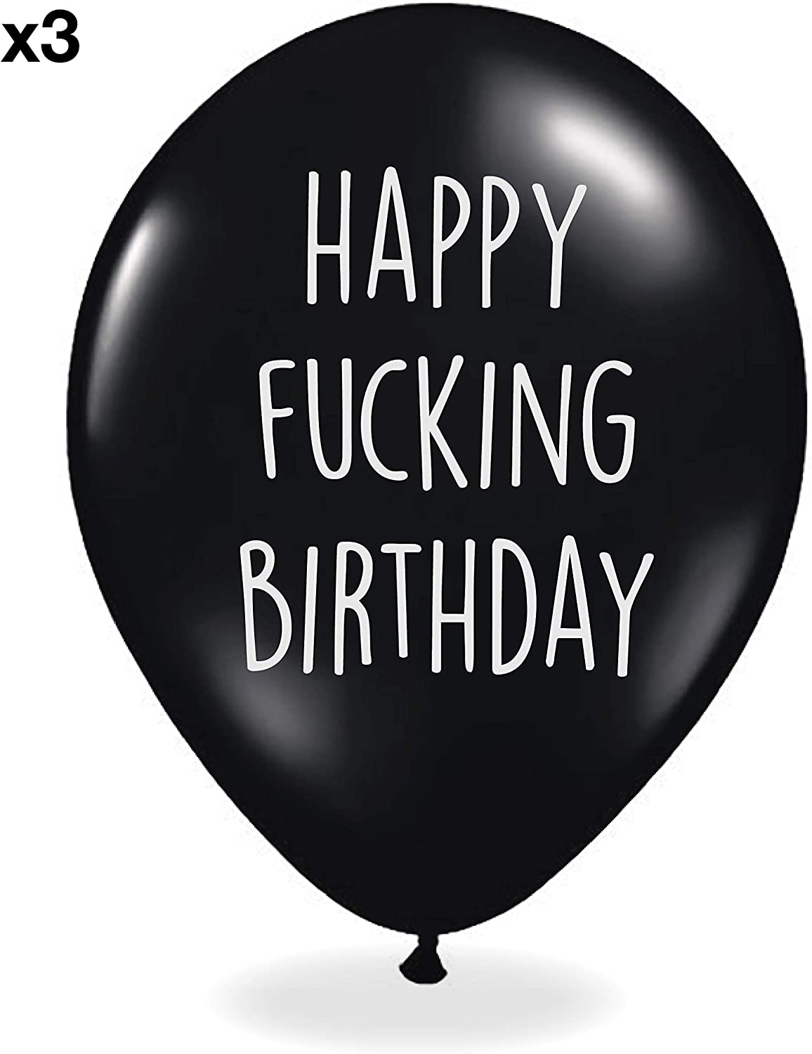 Rude Funny Birthday Balloons - Pack of 12, For Him - Perfect Party Decorations, Metallic Black - Image 2