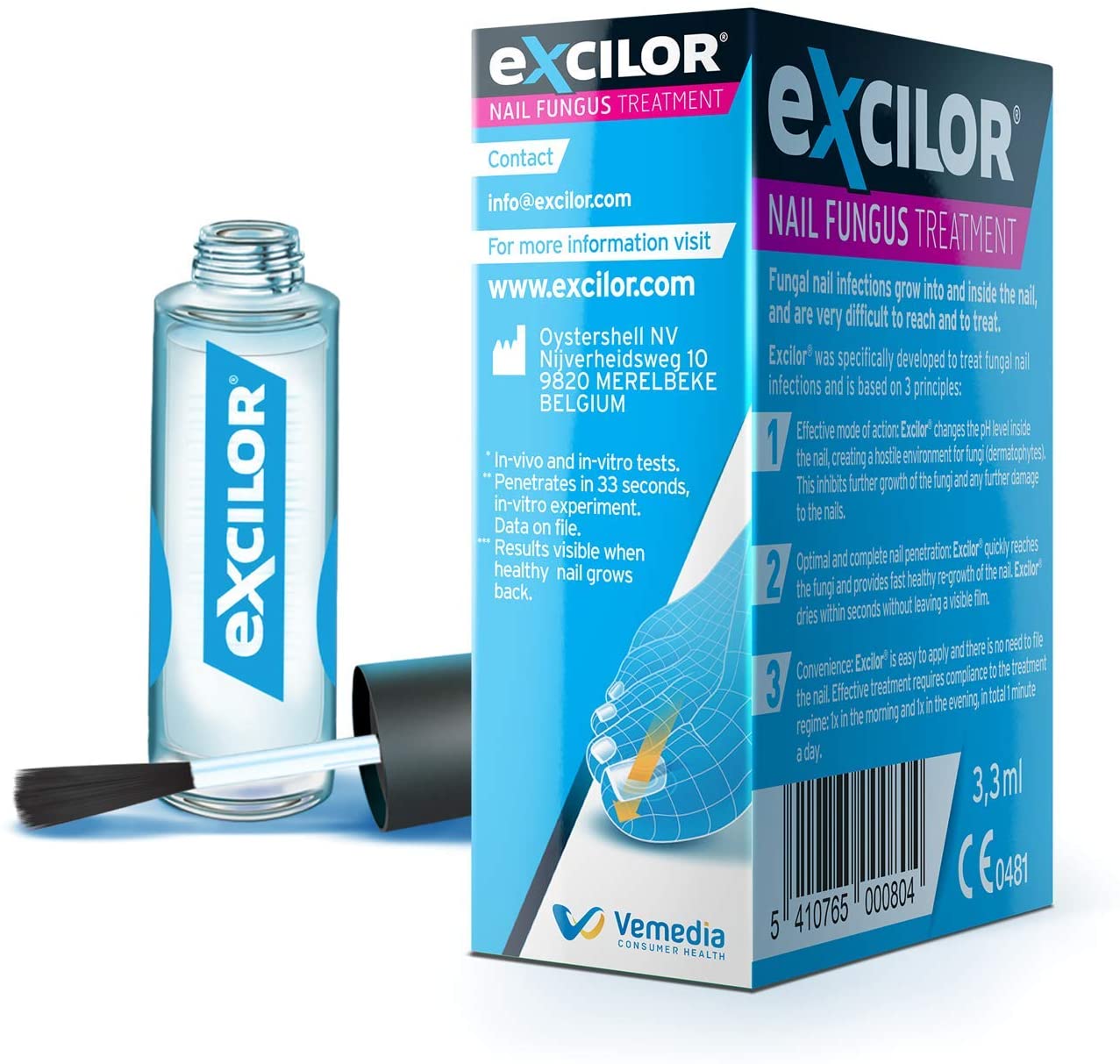 Excilor Fungal Nail Infection Treatment, Translucent, 3.3 ml (Pack of 1) - Image 4