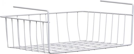 Premier Housewares 509718 Shelf Storage Basket, 39 cm-White, Metal