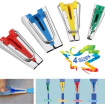 Bias Tape Maker, Bias Binding Maker Set with 4 Sizes (6mm/12mm/18mm/25mm) for Sewing and Quilting Bias Tape, Fabric Bias Tape Maker Tool Sewing Machine Accessories for DIY Patchwork, Arts and Crafts