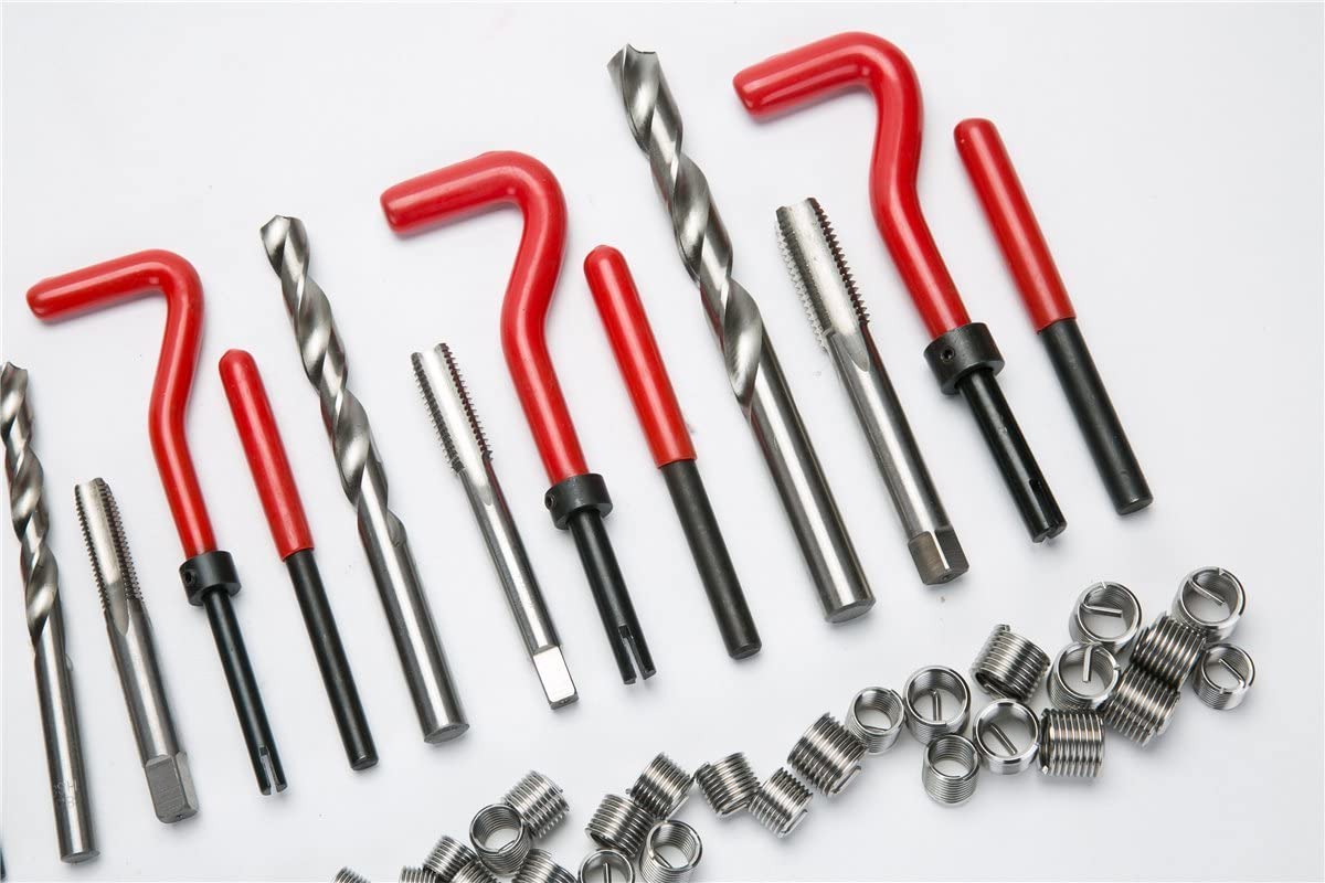 FreeTec 131 Piece Helicoil Type Thread Repair Kit M5 M6 M8 M10 M12 Thread Repair Kit, Red - Image 4