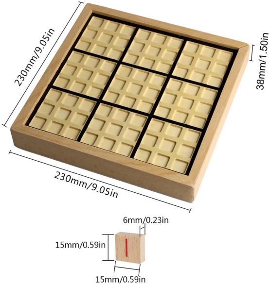 Andux Sudoku Puzzle Board Game with Drawer Wooden Number SD-02 (Black) - Image 2