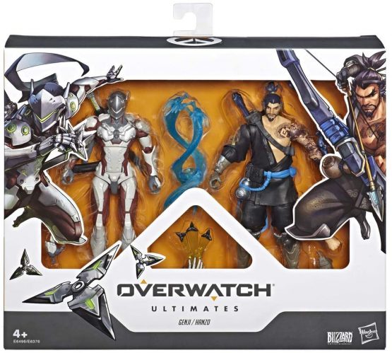 Overwatch Ultimates Series Hanzo and Genji Dual Pack 6 Inch Scale Collectible Action Figures with Accessories, Blizzard Video Game Characters