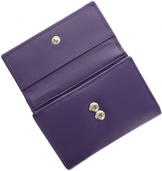 Mala Leather LUCY Collection Soft Leather Tri Fold Purse with RFID Protection 3235_30 Purple - Image 4