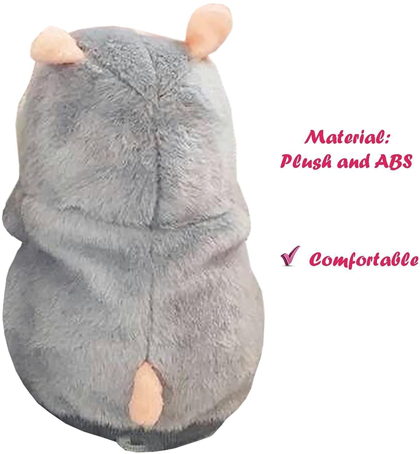 IDEAPRO Talking Hamster Toy, Repeats What You Say Plush Animal Toy, Electronic Hamster Mouse for Boy and Girl Gift - Image 3