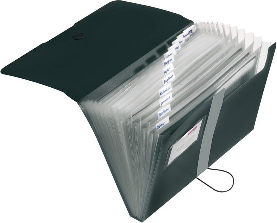 Herlitz Easy Orga To Go 12 Parts PP Expanding File - Black - Image 2