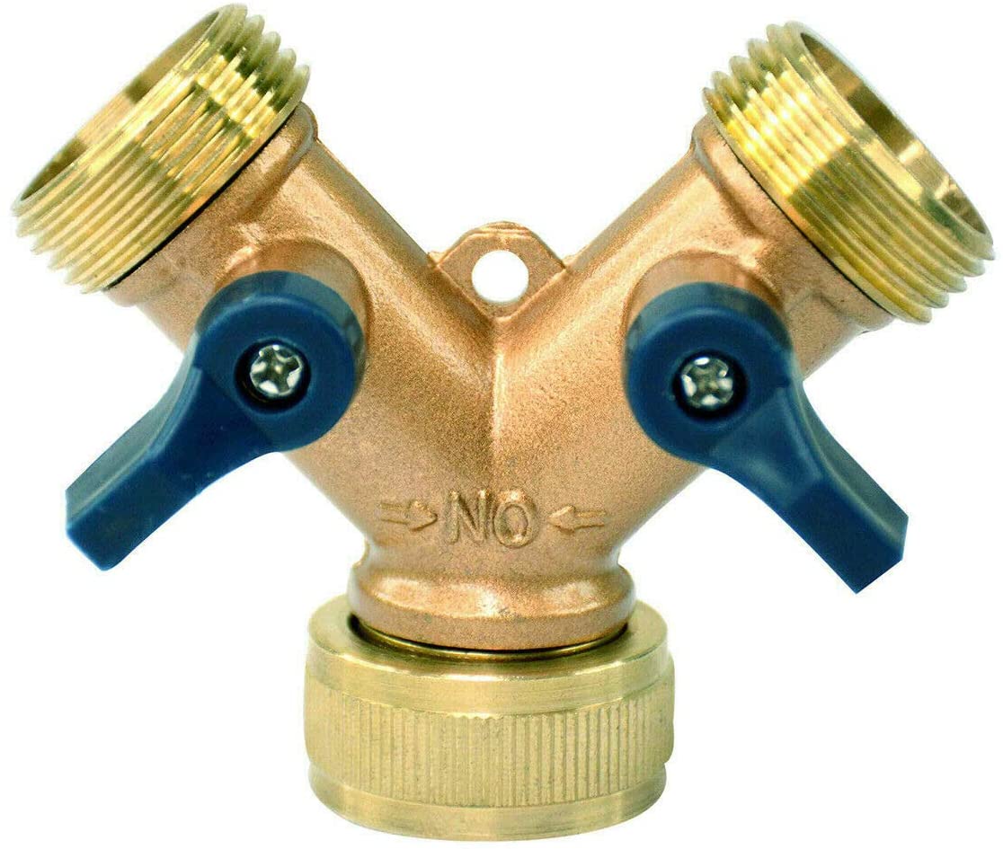 Tap Y Splitter Brass Manifold Two Way Washing Machine Hose Connector 3/4", Y Style Connector 3/4"