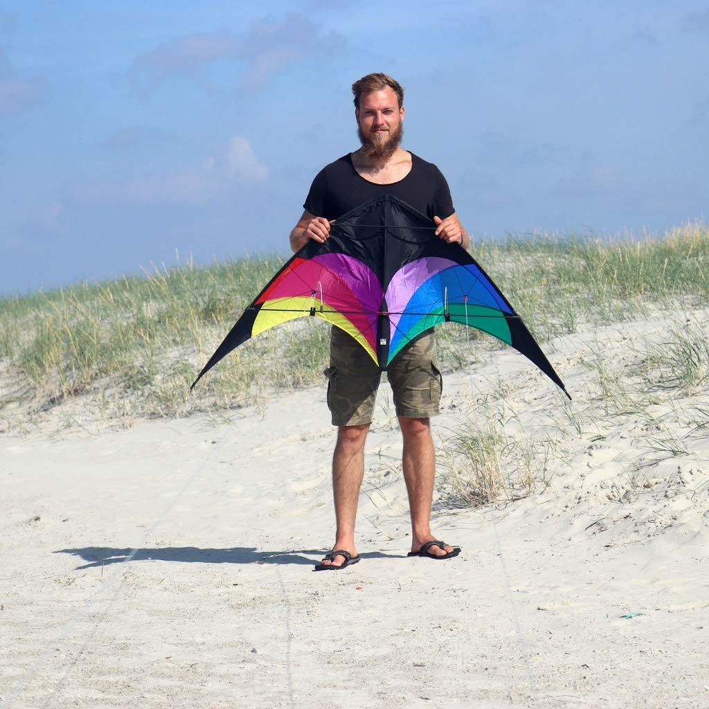 Wolkenstürmer Stunt Kite Flip Rainbow - 2-Line Sports Stunt Kite - Beginner & Advanced User (140 cm), No Size - Image 2