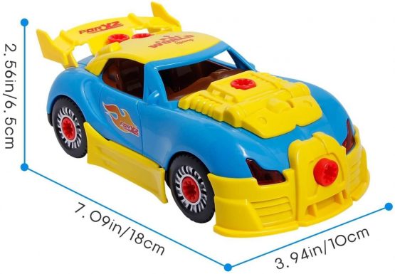 Pup Go Construction Toys – Take Apart Toys Car Racing – 30 Take Apart Pieces With Realistic Sounds & Lights – Easy Build Your Own Car Kit With Electric Drill Tool For 3 Year Old Boys - Image 3