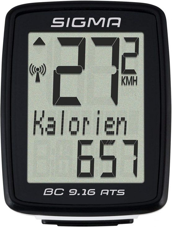 Sigma Sport Bicycle Computer BC 9.16 ATS, 9 Functions, Maximum Speed, wireless Bike Computer, Black