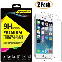 4youquality [4-Pack] iPhone 6 Plus / 6S Plus Screen Protector, Premium Tempered Glass Film [LifetimeWarranty][Scratch-Resistant][Anti-Shatter] Screen Protector for Apple iPhone 6 Plus and 6S Plus