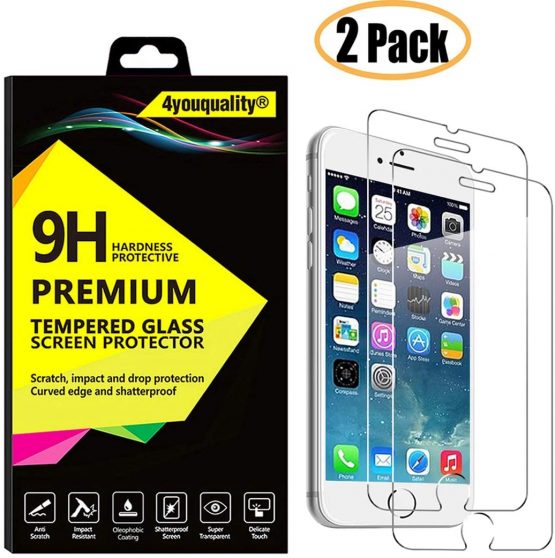 4youquality [4-Pack] iPhone 6 Plus / 6S Plus Screen Protector, Premium Tempered Glass Film [LifetimeWarranty][Scratch-Resistant][Anti-Shatter] Screen Protector for Apple iPhone 6 Plus and 6S Plus