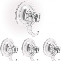 Hooks, Ulinek 4 Pack Bathroom Wall Door Wreath Glass Window Hanging Suction Cups Sucker Hooks Kitchen Utensil Handbag Key Coat Towel Holder Hanger Heavy Duty Max Holding 3 KG