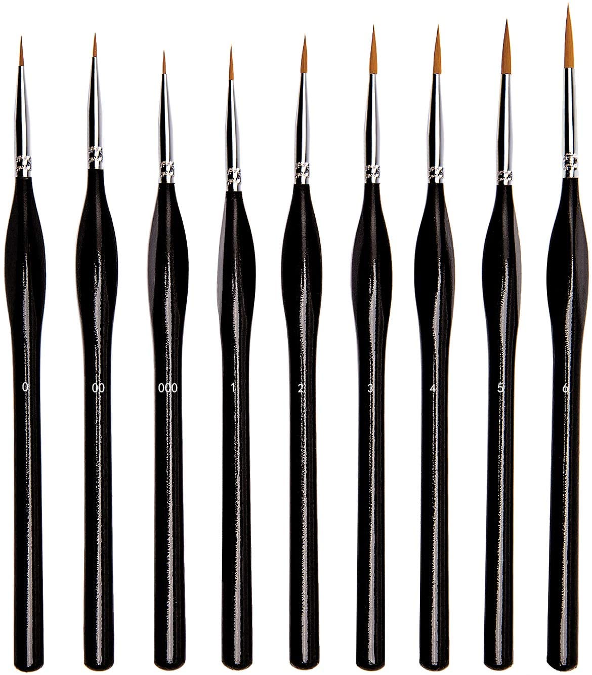 KINBOM 9 Pieces Fine Detail Paint Brush Miniature Painting Brushes Kit Mini Paints Brush Set for Acrylic Watercolor, Oil - Image 2