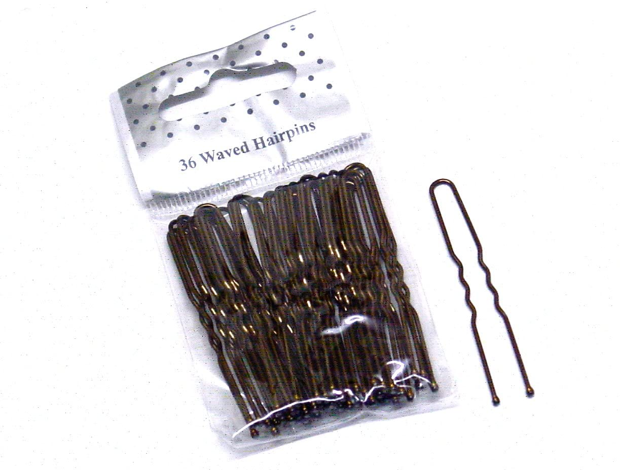 La Peach Fashions Ladies Regular Hair Styling Kirby Grips and Bun Pins - Waved Hair Pins, Size 50 mm (Brown)