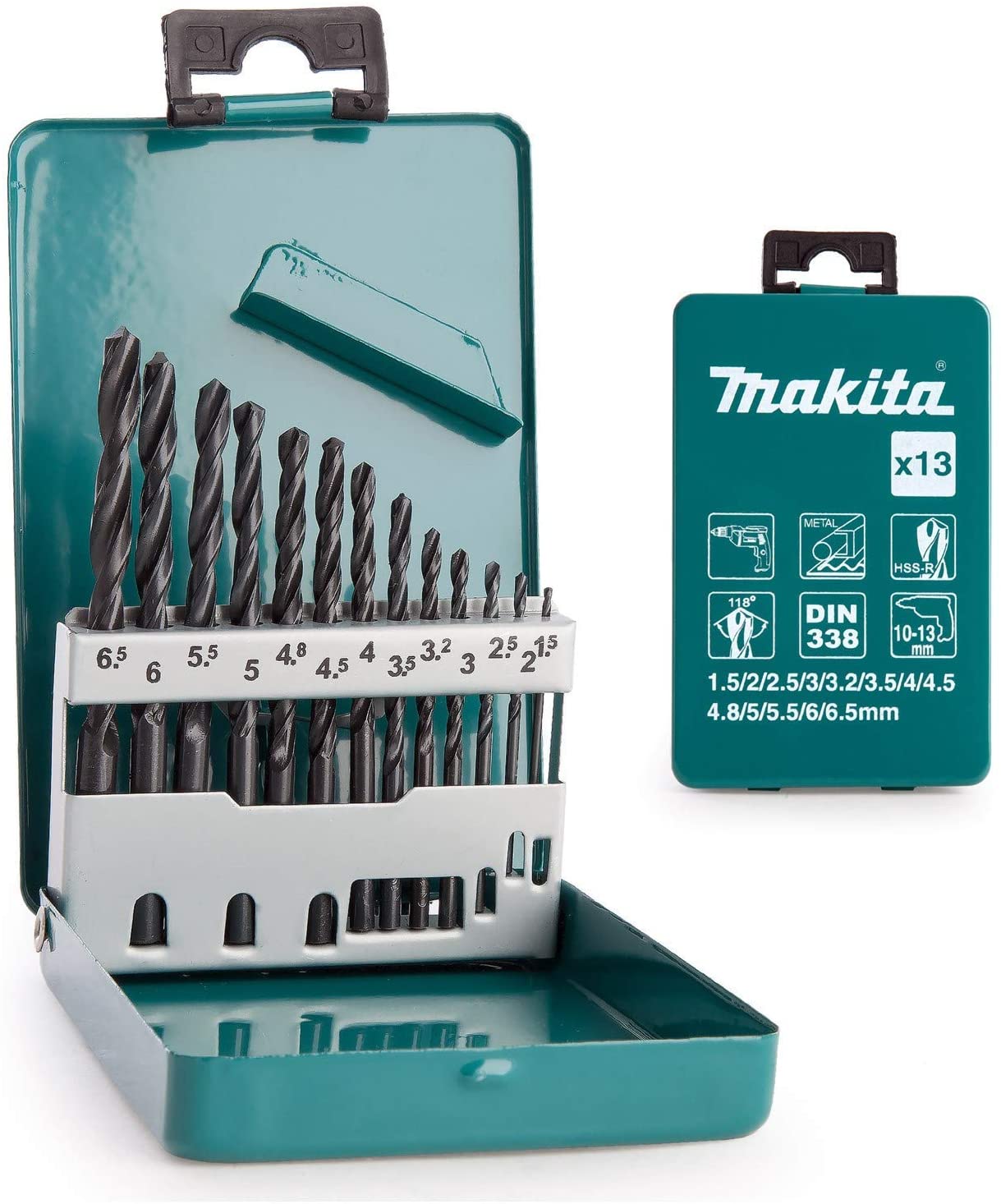Makita D-54075 13 Piece HSS-R Multi-Pack, Multi-colour, 6.5 millimeters - Image 2